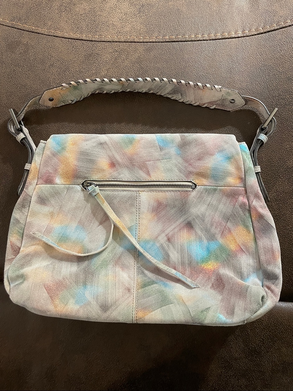 Aimee Kestenberg rainbow metallic leather boho bag with tassel zippers, NWOT - Picture 4 of 14